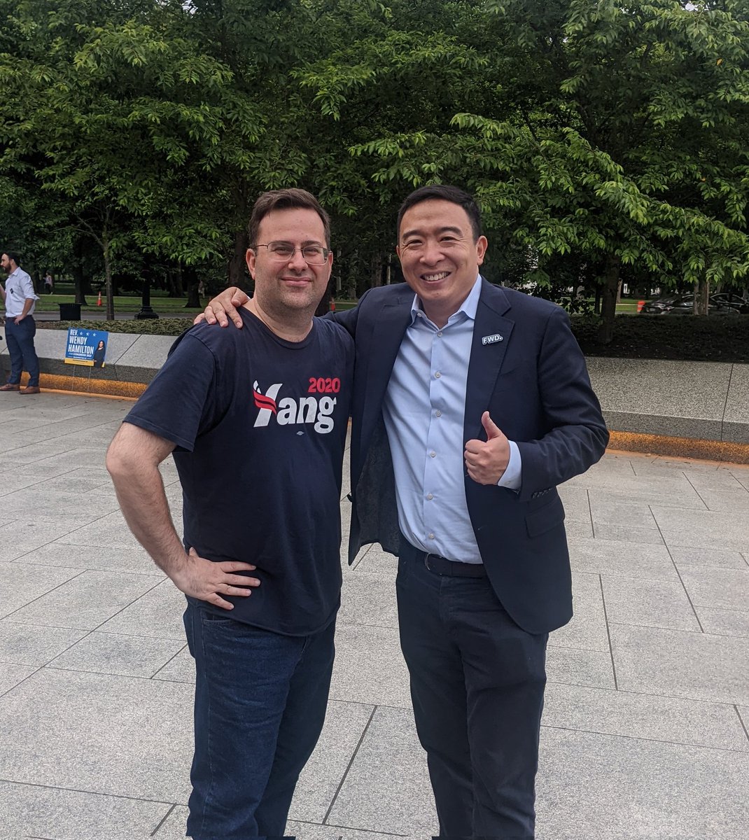 jimmcbride13's tweet photo. Thanks @AndrewYang for coming to DC to endorse "Forward Democrat" @revwendy3 for Congress at the MLK Memorial today! #rallyforhope https://t.co/P7bEtfSA2c