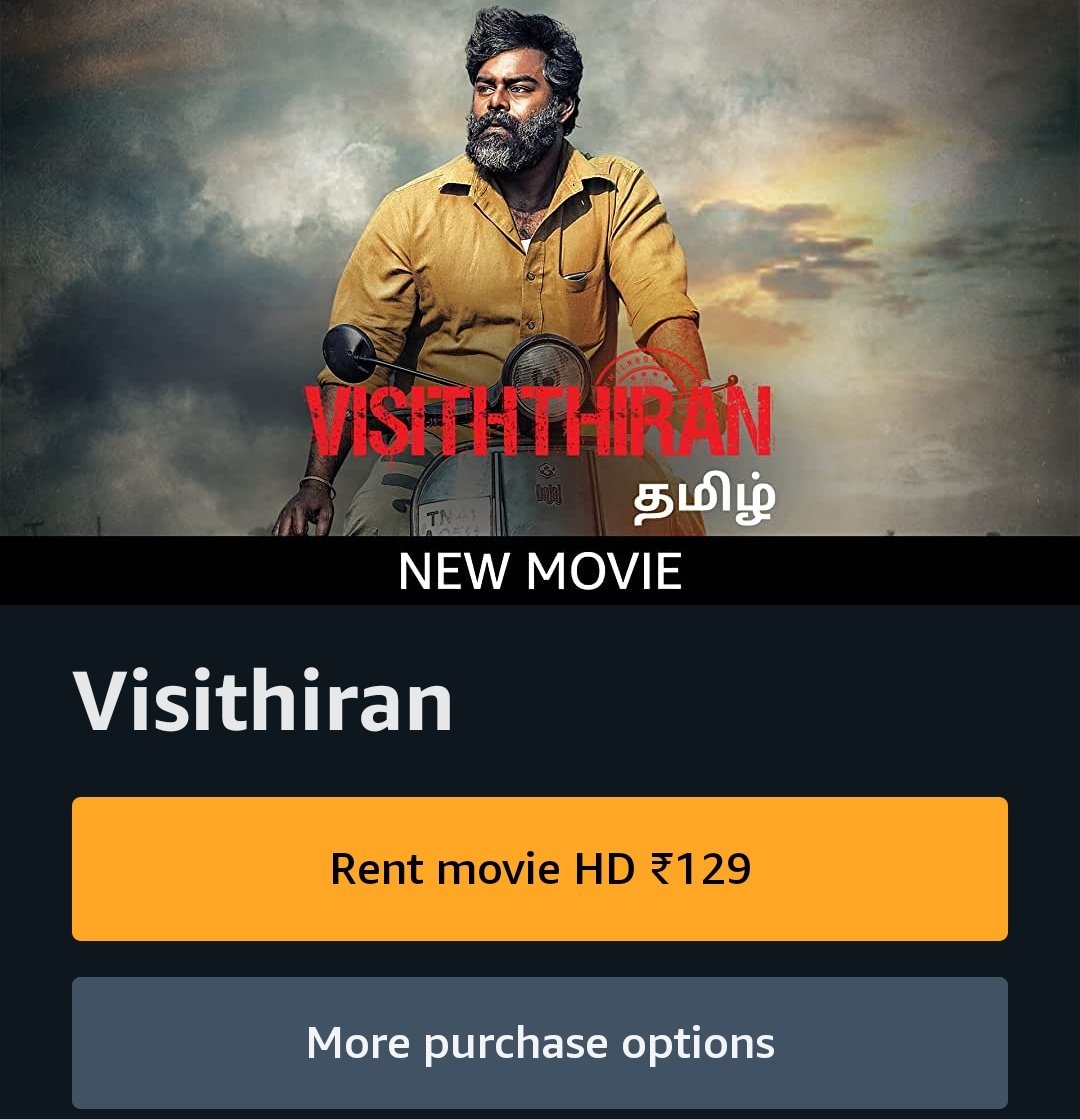 Tamil film #Visithiran (2022), now available on @PrimeVideoIN Store for ₹129.

@PadmakumarMangh @studio9_suresh @shamna_kkasim #Ilavarasu @iamMadhuShalini #GMarimuthu @gvprakash @bstudios_offl @vetri_DOP @dirrajshekar