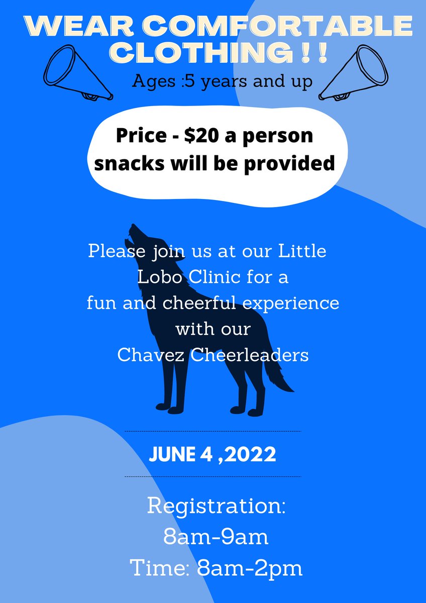 Come out and support your Chavez Cheerleaders!! 💙 See you all there !! GOOO LOBOS 🐺