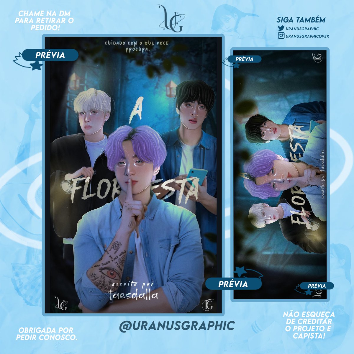 luadesings's tweet photo. ↬ Obra: A Floresta
↬ Entrega para: @taesdalla
↬ Feito por: @thgraphlx

✷ Obrigado Sweet por pedir pela Uranus Graphic, para retirar sua capa chame na DM. https://t.co/cNq33yV0fC