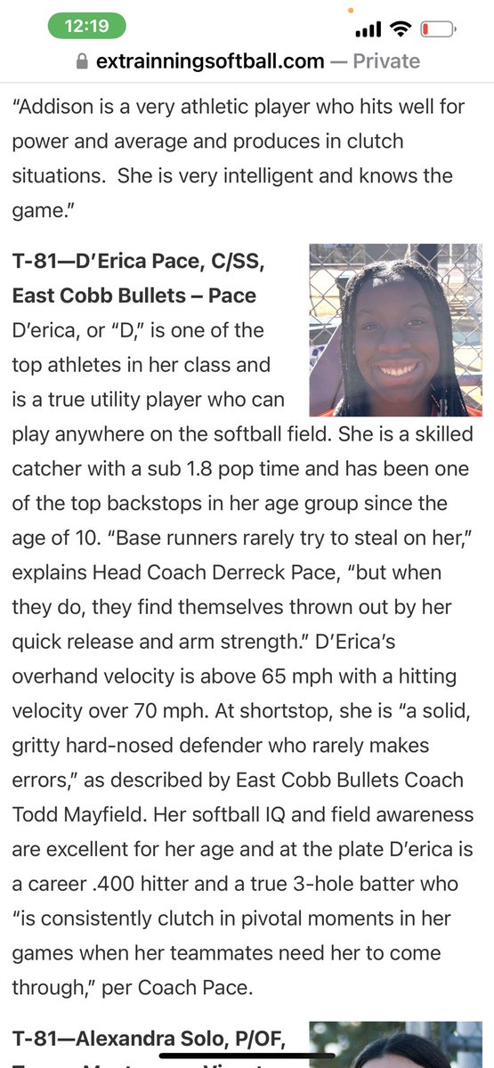 D’erica Pace - 1 John 4:7-9 (@dericapace1) on Twitter photo I am very Excited that I was ranked #81 amongst the 2025 Extra Innings Elite 100👏🏽The process continues‼️<a href="/ExtraInningSB/">EXTRA INNING SOFTBALL</a> @FloSoftball <a href="/IHartFastpitch/">I❤️Fastpitch</a> <a href="/LegacyLegendsS1/">Legacy & Legends Softball</a>
<a href="/ECBPace/">EC Bullets- Pace</a> I am very Excited that I was ranked #81 amongst the 2025 Extra Innings Elite 100👏🏽The process continues‼️<a href="/ExtraInningSB/">EXTRA INNING SOFTBALL</a> @FloSoftball <a href="/IHartFastpitch/">I❤️Fastpitch</a> <a href="/LegacyLegendsS1/">Legacy & Legends Softball</a>
<a href="/ECBPace/">EC Bullets- Pace</a>