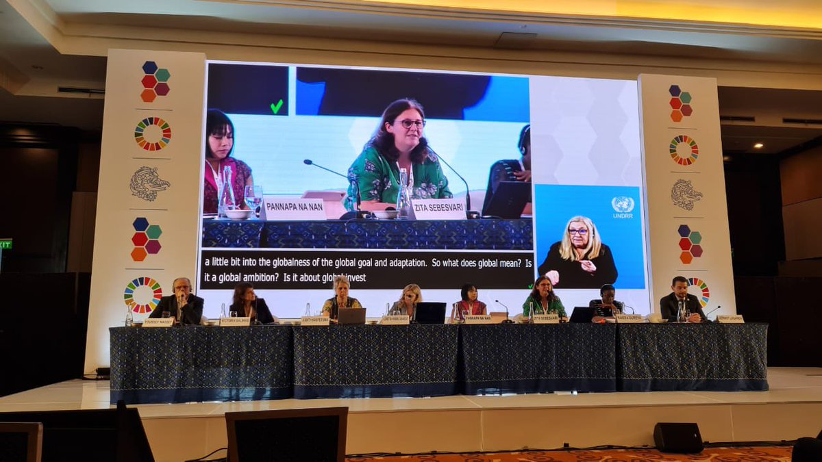 Our Deputy Director @ZitaSebesvari spoke about #adaptation, tipping points &amp; #CascadingRisks, and emphasized the need to include discussions on global responsibility in the design of the #GlobalGoals for adaptation at #GPDRR2022.