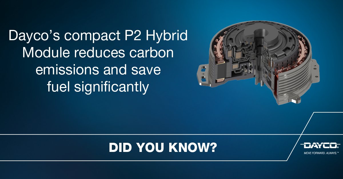 DaycoOfficial's tweet image. Did you know?

Our compact and fully integrated P2 hybrid module for existing powertrains helps you reduce carbon footprints and save fuel for both low and high-voltage systems.

&amp;gt; dayco.com/wp-content/dow…

#Dayco #MoveForwardAlways