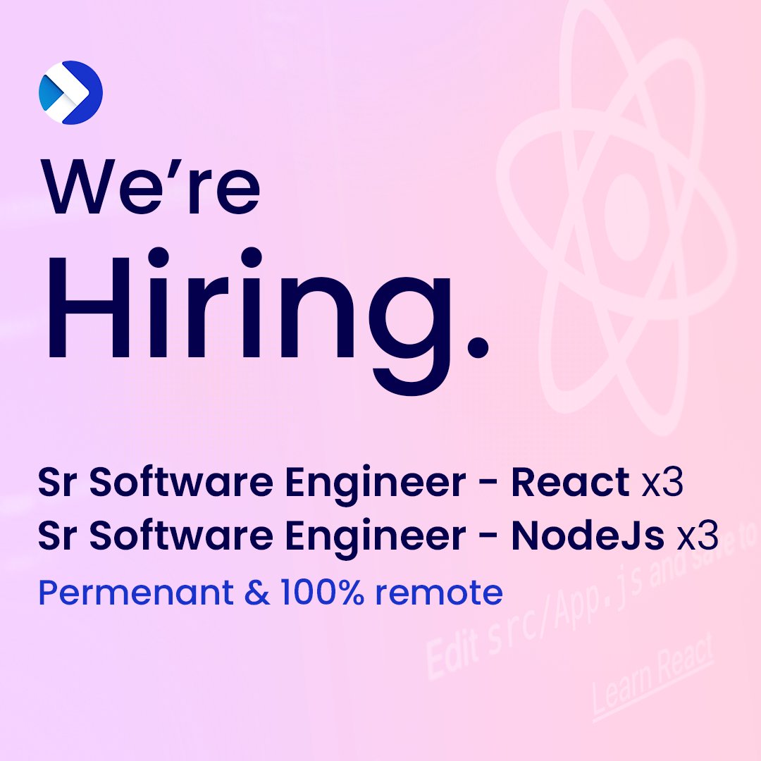We’re #hiring 🚀

Sr. Software Engineer - #ReactJs - 3 vacancies

Sr. Software Engineer - #NodeJs - 3 vacancies

Apply today and don’t miss out on these #remote opportunities
eu1.hubs.ly/H010kXg0