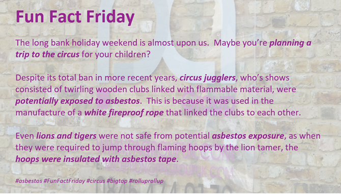 PAGroupUK's tweet photo. #asbestos #FunFactFriday #circus #bigtop #rolluprollup https://t.co/NkPMHLj8nr