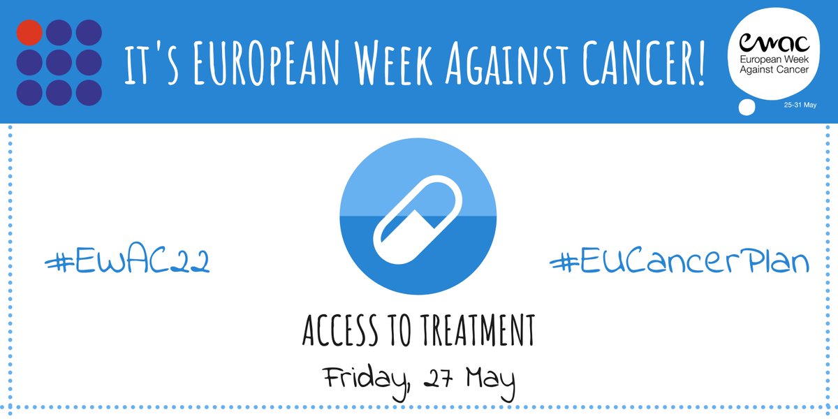 📣It's #EWAC22 Day 3! bit.ly/ewac-22

🌐Toolkit: bit.ly/ewac22T

👉Today's all about #AccessToTreatment⬇️

Every #European should have access to affordable, effective, innovative, life-saving #cancer treatment!    

#EUCancerPlan #EUPharmaStrategy