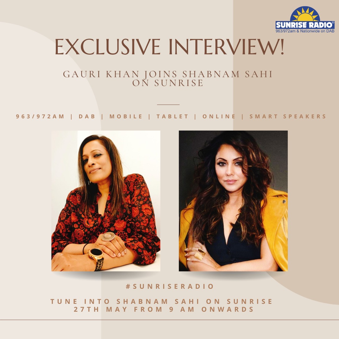 ThisIsSunrise's tweet photo. Shabnam Sahi On Sunrise
Weekdays from 9am

The biggest tunes, the best stories from Bollywood and beyond... 

Good morning! 
☀️☀️☀️

#thedesignersclass #designisforeveryone #shabnamsahi #sunriseradio #gaurikhan https://t.co/DcBPIVLimg