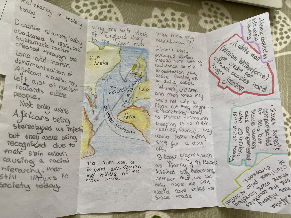 CryptHistory's tweet photo. #CryptYr8 have completed homework recently on the legacy of slavery - looking at it from a local perspective, but also from a Caribbean/ American/ African perspective as well. Great work 8RR &amp; 8WEH!👍 https://t.co/T1PSkts32N