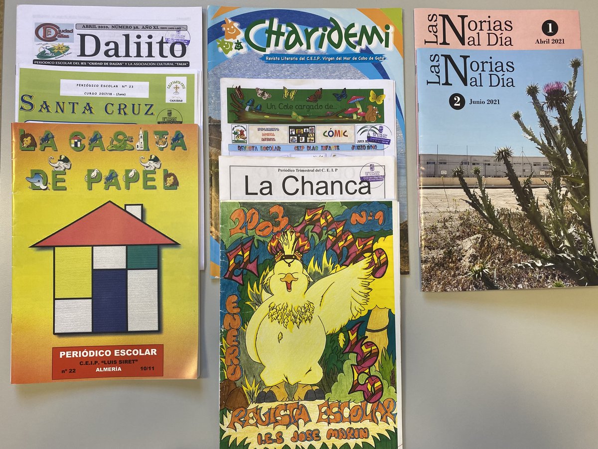 Entre las publicaciones que conserva nuestra biblioteca se encuentran periódicos escolares. 📰👧👦. Son muchos los colegios que editan o han editado su propio periódico: el IES “Ciudad de Dalías”, el C.E.I.P “Luis Siret” y muchos más!!
app.dipalme.org/opac/abnetcl.e…