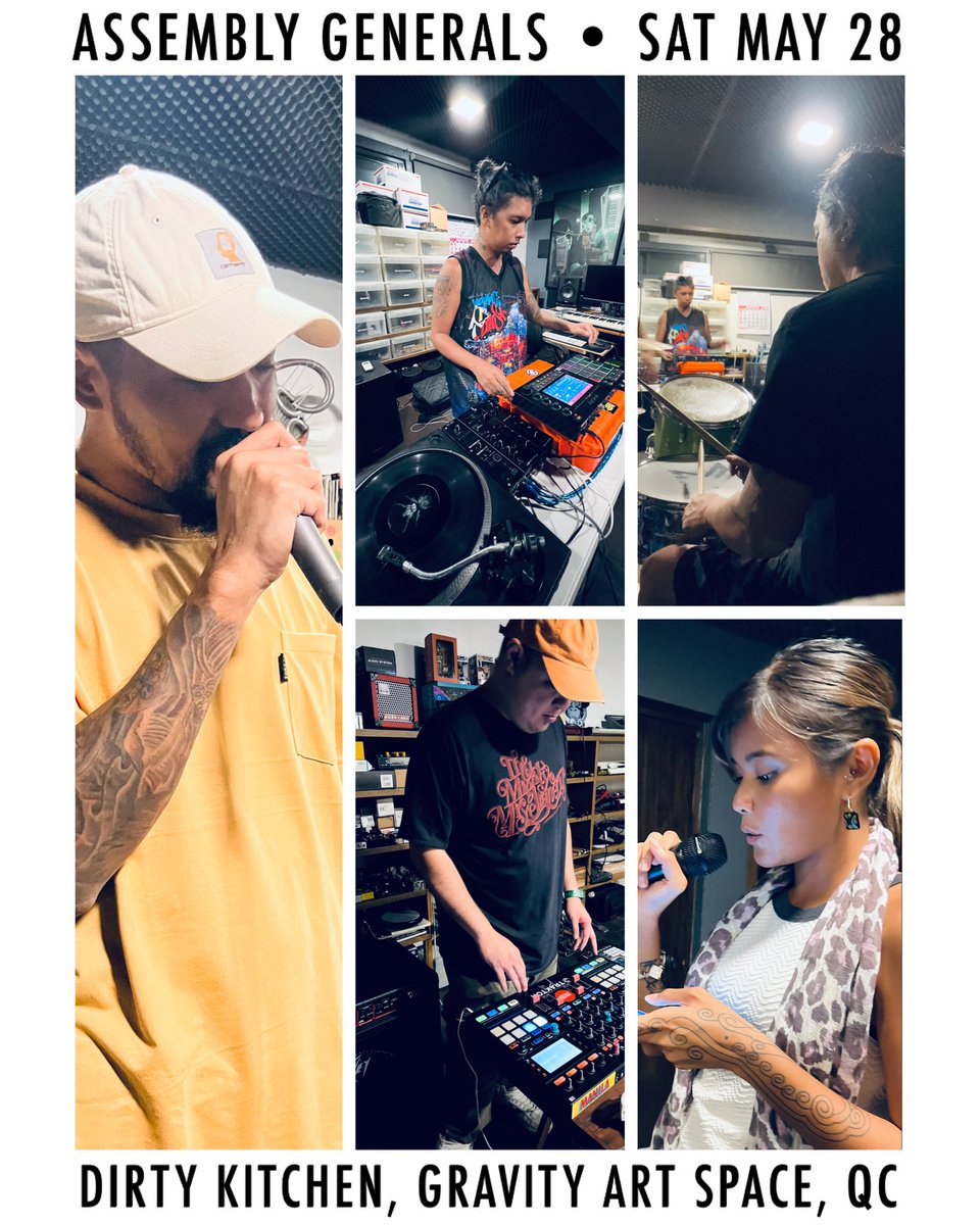 Reassemble.

Tita Ace | Good Habit | NSA | Peaceful Gemini | Calix | AGENT2K &amp; MicRahman (Bawal Clan) | Assembly Generals | SHNTI | Kartell em | Hardknockz | Kurimaw 

DJ sets: 
Veggie Paras | Wiki Wicked | Ruijikun | Mojito Jawnz | Raw mf |
Muii

Music starts 8pm. P300 w 🍺