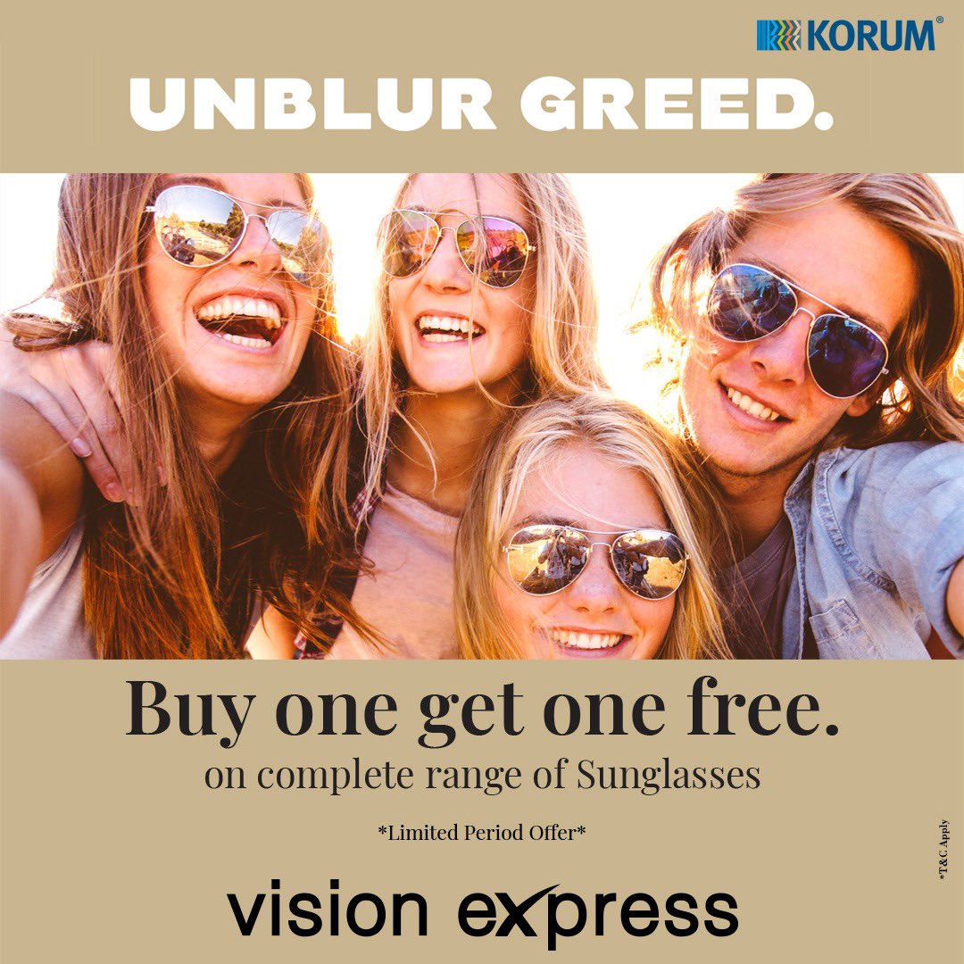 Korum Mall (@korummall) on Twitter photo There's nothing like a little excitement, especially when it's limited time deal.
Buy 1 and get one on the complete range of sunglasses only at <a href="/vision_express/">Christian gutierrez</a> <a href="/korum_mall/">KORUM MALL</a>!!!
#KorumCalling #korum #KorumMall #sunglasses #fashion #eyewear #glasses #style #summer #sunglassesfashion There's nothing like a little excitement, especially when it's limited time deal.
Buy 1 and get one on the complete range of sunglasses only at <a href="/vision_express/">Christian gutierrez</a> <a href="/korum_mall/">KORUM MALL</a>!!!
#KorumCalling #korum #KorumMall #sunglasses #fashion #eyewear #glasses #style #summer #sunglassesfashion