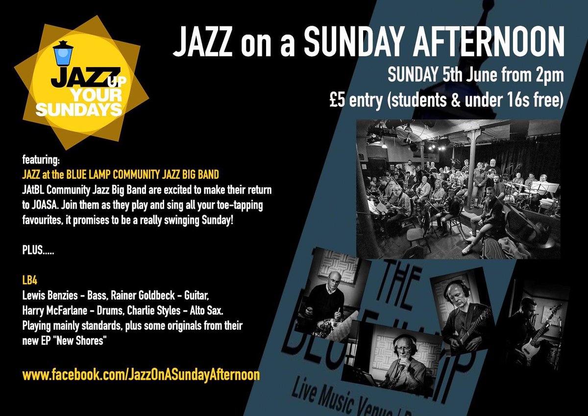 👇#livejazz from @JazzatBluelamp #community #jazz #BigBand Sunday 5 June @aberdeencity @57degreesnorth @CultureAbdn @WhatsOnAberdeen @rabjourno