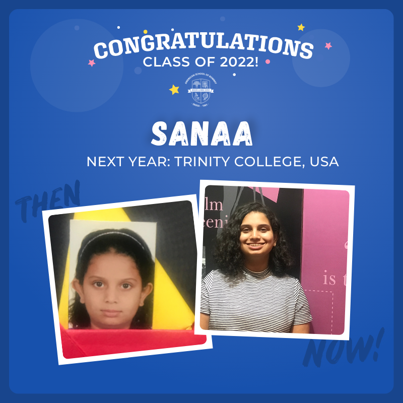 Congratulations #Classof2022AtASB. It's been a long and challenging journey for you all, and we are so proud of you. Celebrating our #SeniorsAtASB in their final week before #graduation. Congratulations Sanaa, who is heading off to Trinity College, USA. #ASBIndia #Mumbai