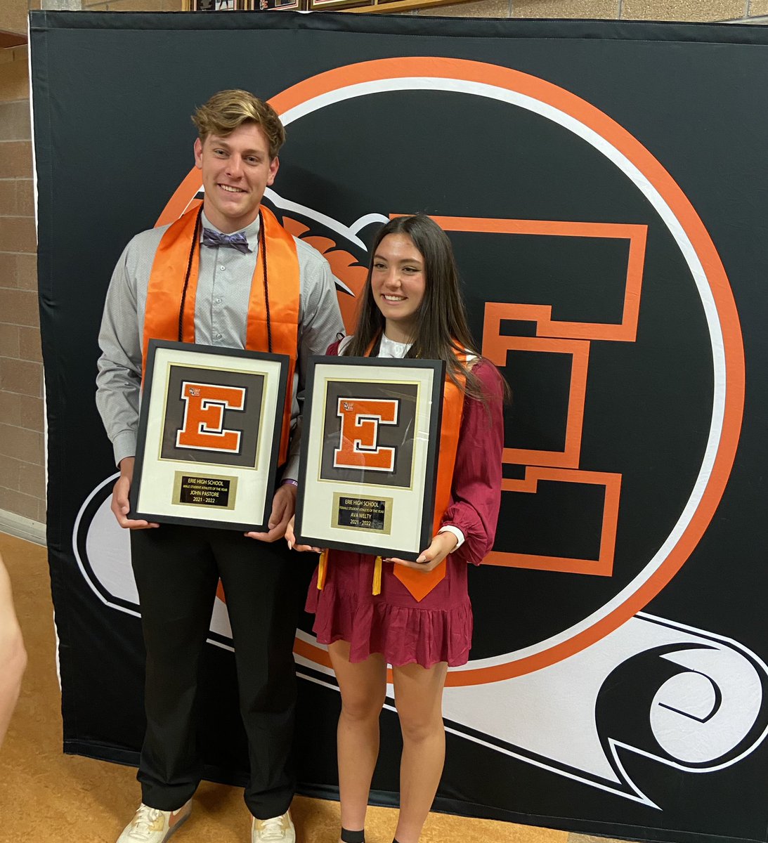 Congrats to 2 of the BEST. <a href="/WeltyAva/">AvaWelty</a> &amp; <a href="/johnpastore70/">john pastore</a> are our 2021/2022 athletes of the year. Always a Tiger! <a href="/ErieTigersTandF/">Erie High School T&F</a> <a href="/ErieTigersGBB/">Erie Girls Bball</a> <a href="/ErieTigersFB/">Erie High Football</a> <a href="/ErieTigerBoysBB/">Erie High Boys Basketball</a> <a href="/DULacrosse/">DU Lacrosse</a> <a href="/KStateFB/">K-State Football</a>