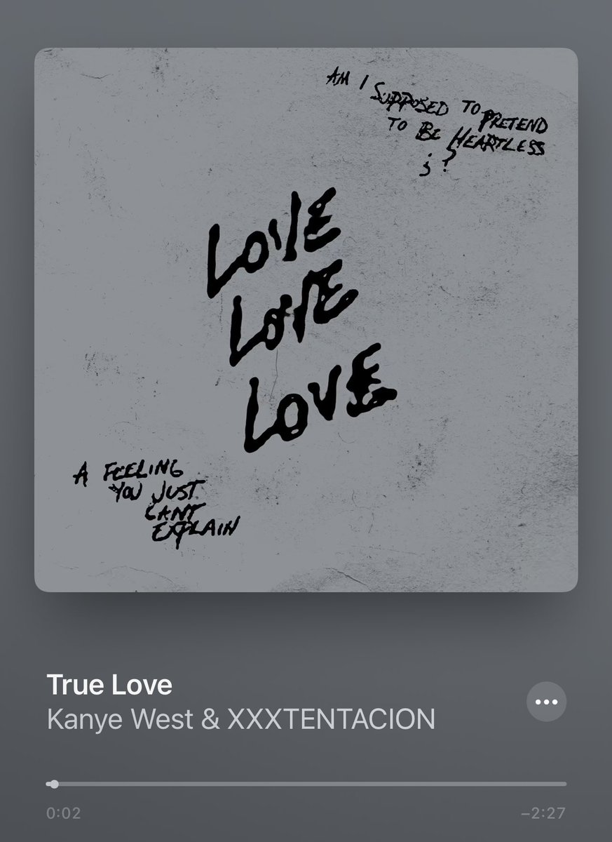 yzyupdates's tweet photo. True Love - Kanye West &amp; XXXTENTACION out now 🕊

Apple: https://t.co/SmZlfu8HRc

Spotify: https://t.co/jqYmsFGiG0 https://t.co/rsf7JTRRd4