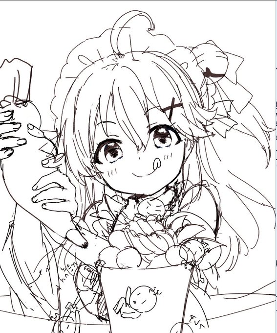 今晩のお絵かき監視してもらう配信ようにもろもろの作業を進めている平行して色紙も下書きも進めている所…ホロライブ同人誌を描いているか監視してもらう #02  より 