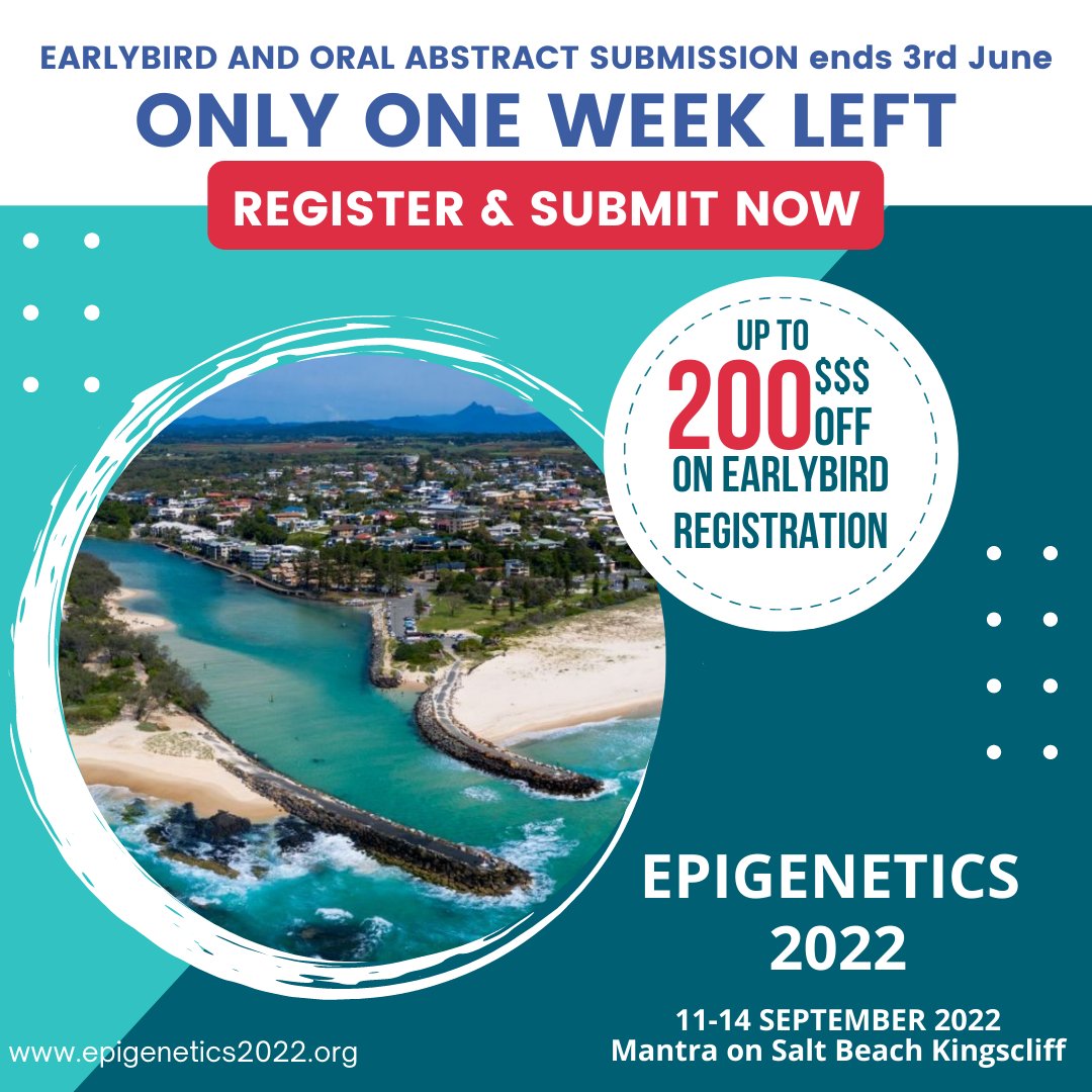 AEpiA's tweet photo. Earlybird and oral abstract deadline is only 1 week away!

Submit your abstract now to share your research with other like minded scientists! https://t.co/ZFzovs3AVX

We look forward to seeing you there! #AusEpi22 https://t.co/IeGYn5NwTj