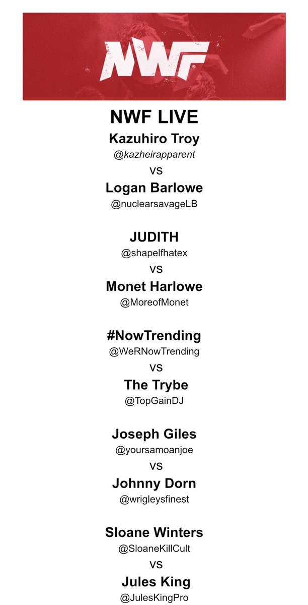 Don’t forget, if you miss Conflict you can always grab tickets for NWF LIVE