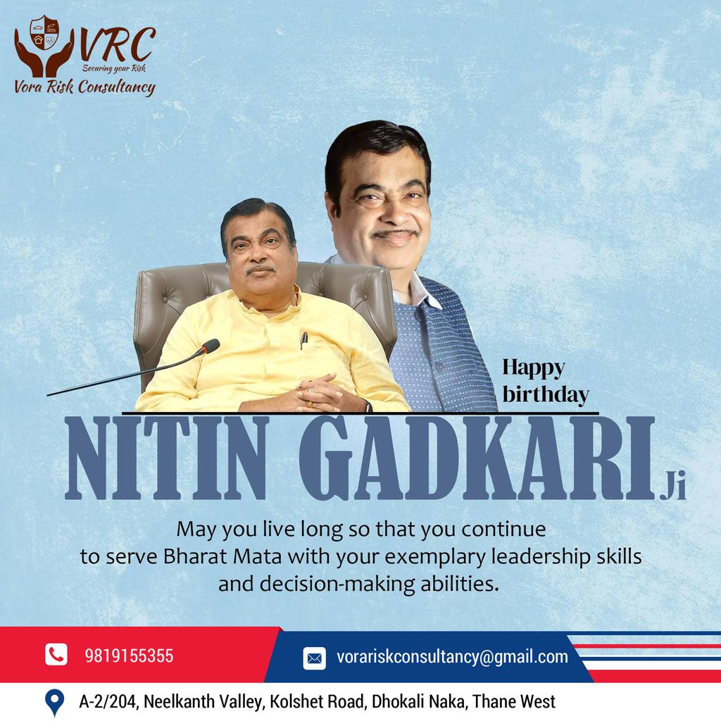 MruliVora's tweet photo. Happy Birthday @nitin_gadkari ji have a Healthy and great year ahead https://t.co/zwQ7ort758