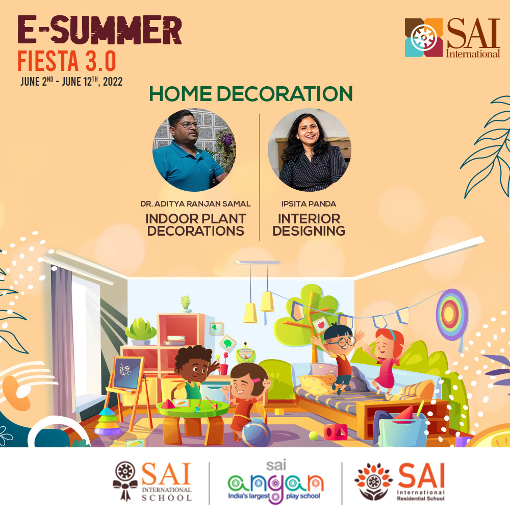 SAI_Edu_In's tweet photo. Home is the place we all want to be, here we have interior decoration sessions with Ipsita Panda and Aditya Biswal at the morning expert session of the E-Summer Fiesta Season 3.0 from June 2, 2022 to June 12, 2022.
#LiveExpertZone #SummerCampExperts #SummerFest #eSummerFiesta https://t.co/FwoHAiblI1