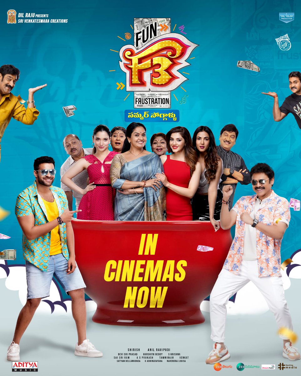Blockbuster LAUGHTER reporting from US premieres 🤩

నవ్వులు పూయించే నవ్వుల నజరానా!
ఇప్పుడు మీ అభిమాన థియేటర్లలో 🤩

BIGGEST FUN FRANCHISE #F3Movie - In Cinemas Now! 🍿

<a href="/VenkyMama/">Venkatesh Daggubati</a> <a href="/IAmVarunTej/">Varun Tej Konidela</a> <a href="/AnilRavipudi/">Anil Ravipudi</a> <a href="/tamannaahspeaks/">Tamannaah Bhatia</a> <a href="/Mehreenpirzada/">Mehreen Pirzada👑</a> <a href="/ThisIsDSP/">DEVI SRI PRASAD</a> <a href="/SVC_official/">Sri Venkateswara Creations</a> <a href="/adityamusic/">Aditya Music</a>