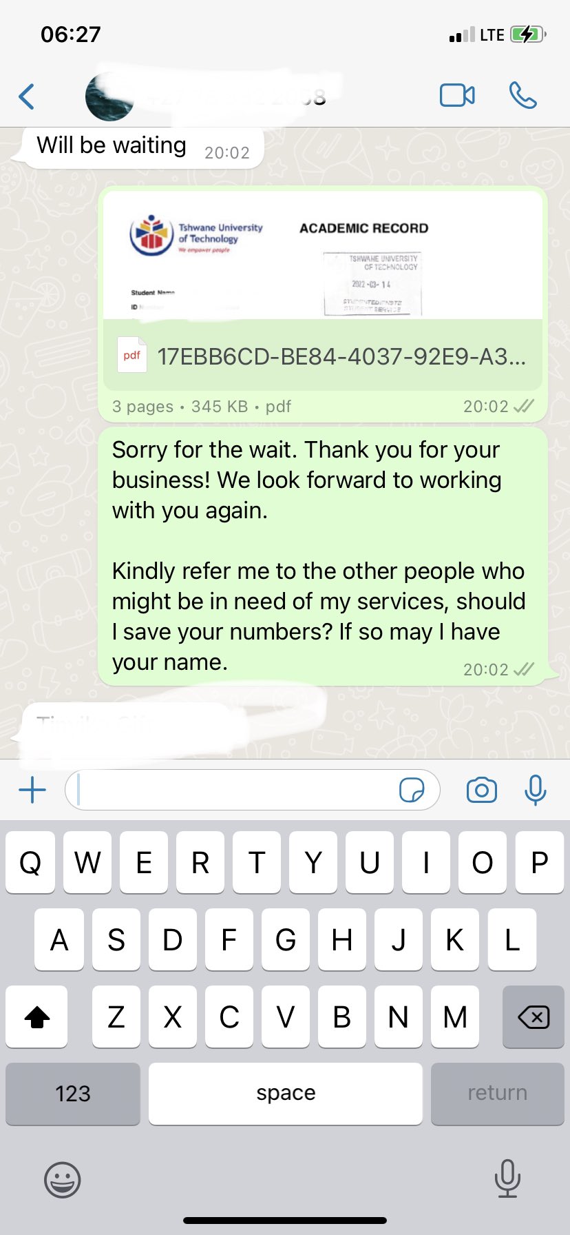 on Twitter "TUT students if you need your academic record and you owe