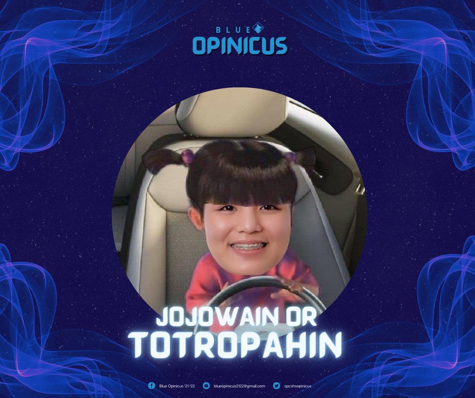 spcshsopinicus's tweet photo. GELIQUE DIONEDRIVES. Jojowain or Totropahin, the choice is yours, blue opinicus.

#SPCOrigins 
#SPCSHSDaysHiyas2022 
#SPCSHSDays2022 
#BlueOpinicus 
#BLUEtifulOpinicus https://t.co/NdODmDi1GM