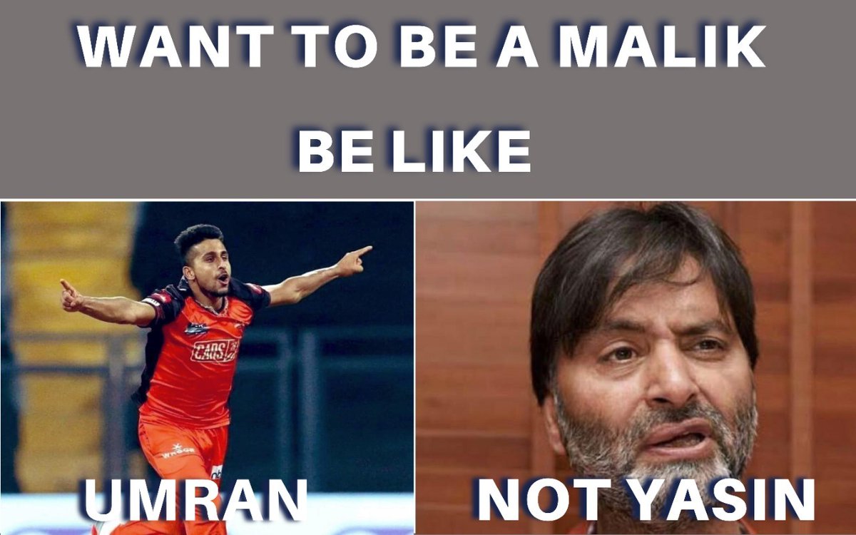Shirsh_Bhartiya's tweet photo. Be like Umran Not Yasin Malik.
#J&K
#Indian
#StopTerrorism
#BCCI
#IPL2022
#FASR
@SSPKishtwar
@AnitaSh37641828
@ndtv https://t.co/7ZZPEih3vt
