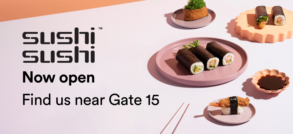 Get your chopsticks ready! 😍 Sushi Sushi is now open at Adelaide Airport (near gate 15). 🍣 #AdelaideAirport #SushiSushi #FlyADL #EatADL #EnjoyADL