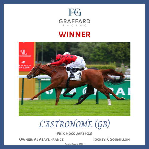 GraffardRacing's tweet photo. Congratulations to Al Asayl France. Their homebred colt L'ASTRONOME once again showed a great attitude to win the G2 Prix Hocquart @paris_longchamp https://t.co/kLE6LEFSpB