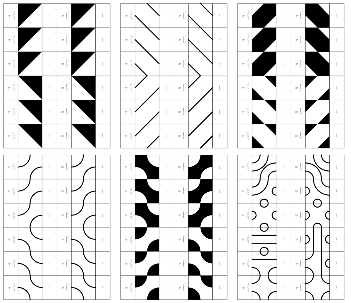 I've updated pages you can print, cut, and assemble into #Truchet cubes. Each page has 12 strips, enough for 2 cubes. The resulting cubes are about 1.75 inches (4.5 cm) per side. Explore the patterns you can create!  See drmathart.com/Resources/Truc… for additional information.