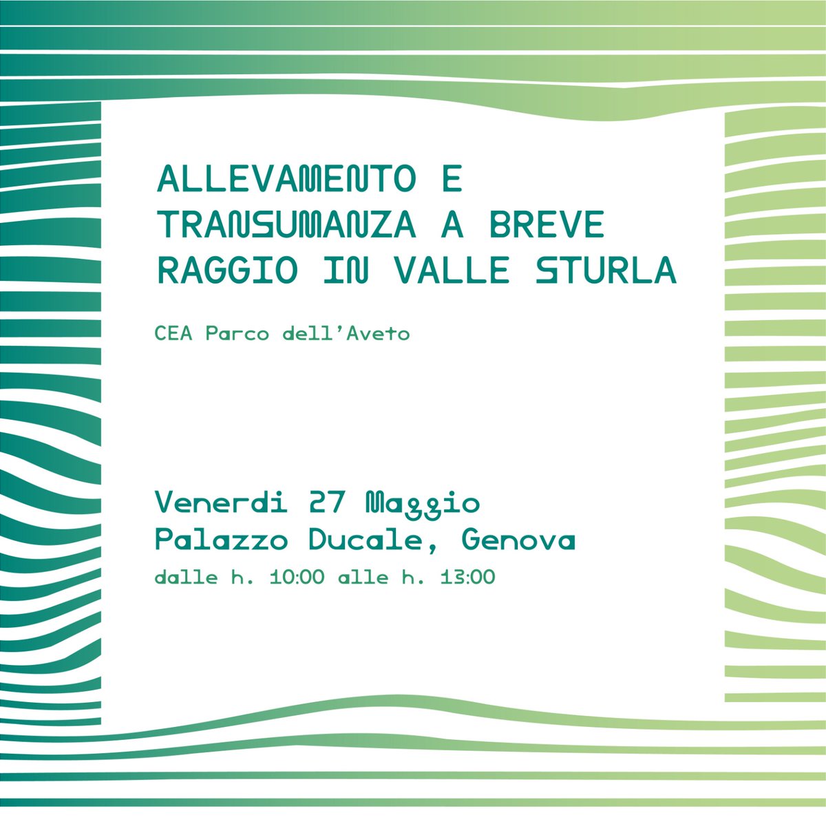 PARCO_AVETO's tweet photo. Stamattina il CEA di #parcoaveto sarà a Genova con laboratorio/mostra virtuale aperti al pubblico e alle scuole per #TransumareFestival di @RegLiguria, curati da Adele Repetto, che ha condotto con #CambioVia una ricerca storica su transumanza, malghe e alpeggi estivi dell'Aiona https://t.co/EpSC33UZHa