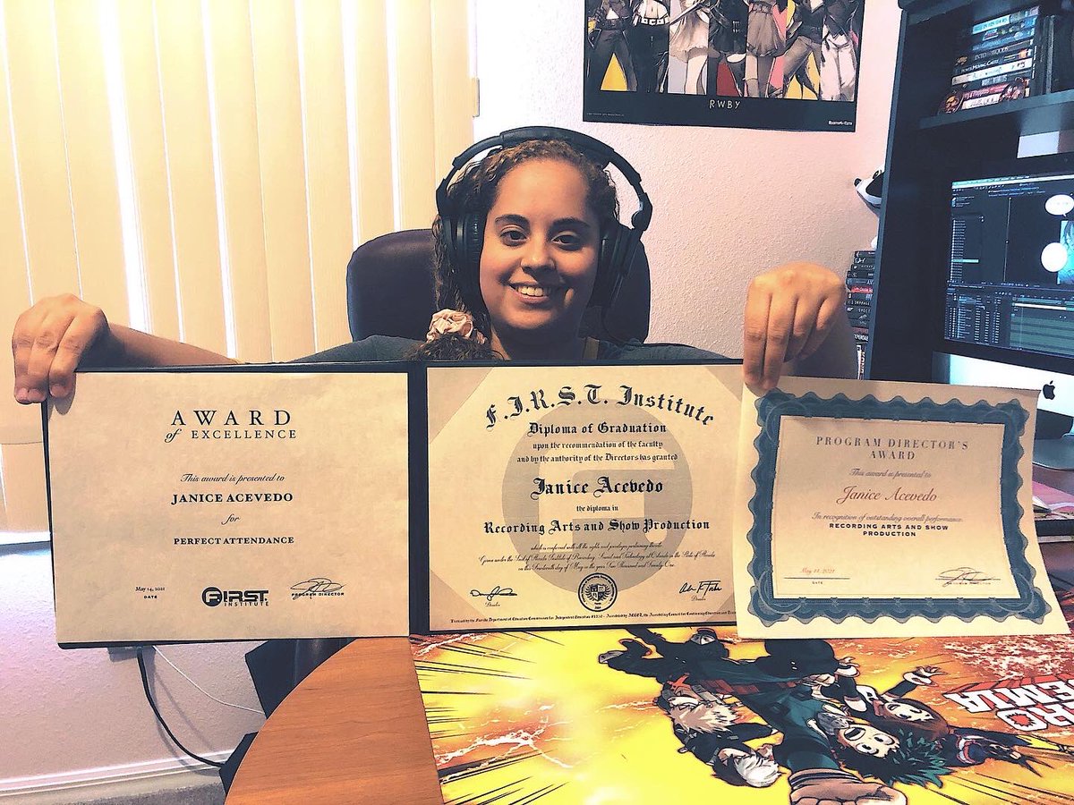 Janice_M_Audio's tweet image. I JUST REALIZED ITS BEEN A FULL YEAR SINCE I’VE GRADUATED THE RECORDING ARTS PROGRAM AT F.I.R.S.T. Institute #graduate #audioengineer #recordingarts