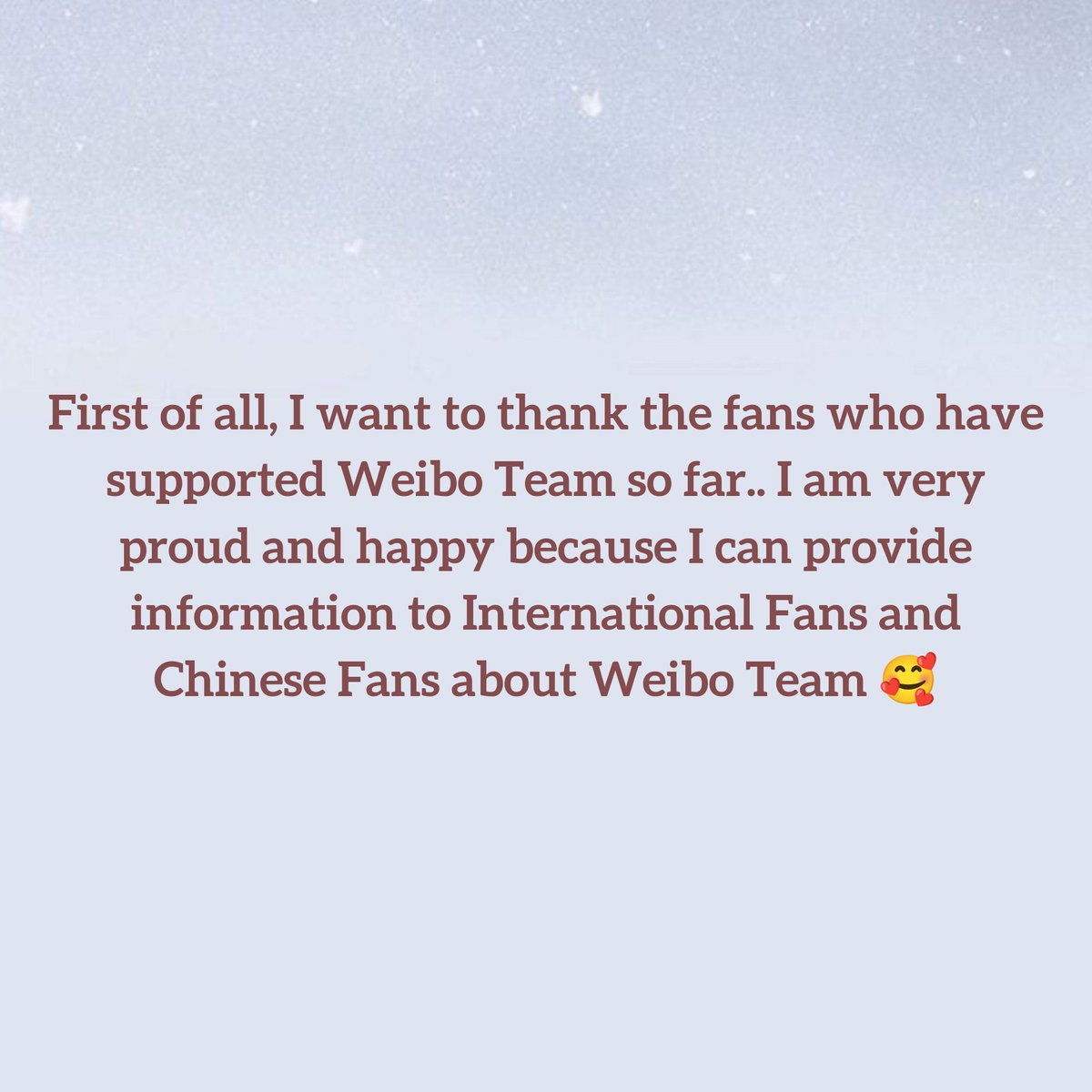 weiboidv_fans's tweet photo. This is an announcement about my decision 🙏

I hope you guys respect my decision!  Even if you didn't ask about this, I just wanted to clarify so there's no misunderstanding..

I will try my best ☺❤
On Twitter and Instagram ✨

#WeiboTeam #WBGTeam https://t.co/zgjBDRrUlc