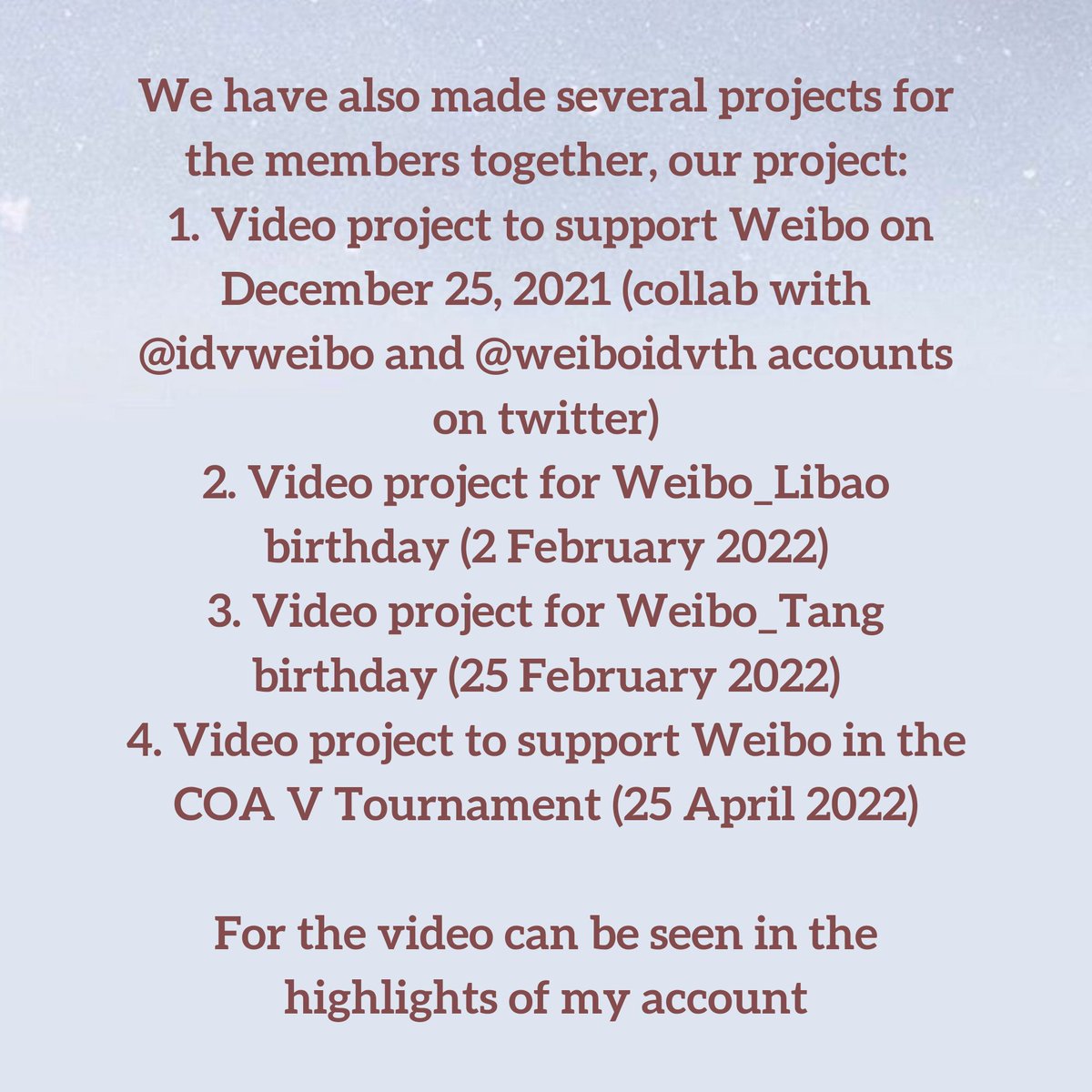 weiboidv_fans's tweet photo. This is an announcement about my decision 🙏

I hope you guys respect my decision!  Even if you didn't ask about this, I just wanted to clarify so there's no misunderstanding..

I will try my best ☺❤
On Twitter and Instagram ✨

#WeiboTeam #WBGTeam https://t.co/zgjBDRrUlc
