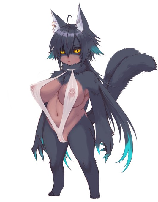 約2年ぶりのメスケモ紅久里。(身長クソ低 #熟れたゴリ落描き 