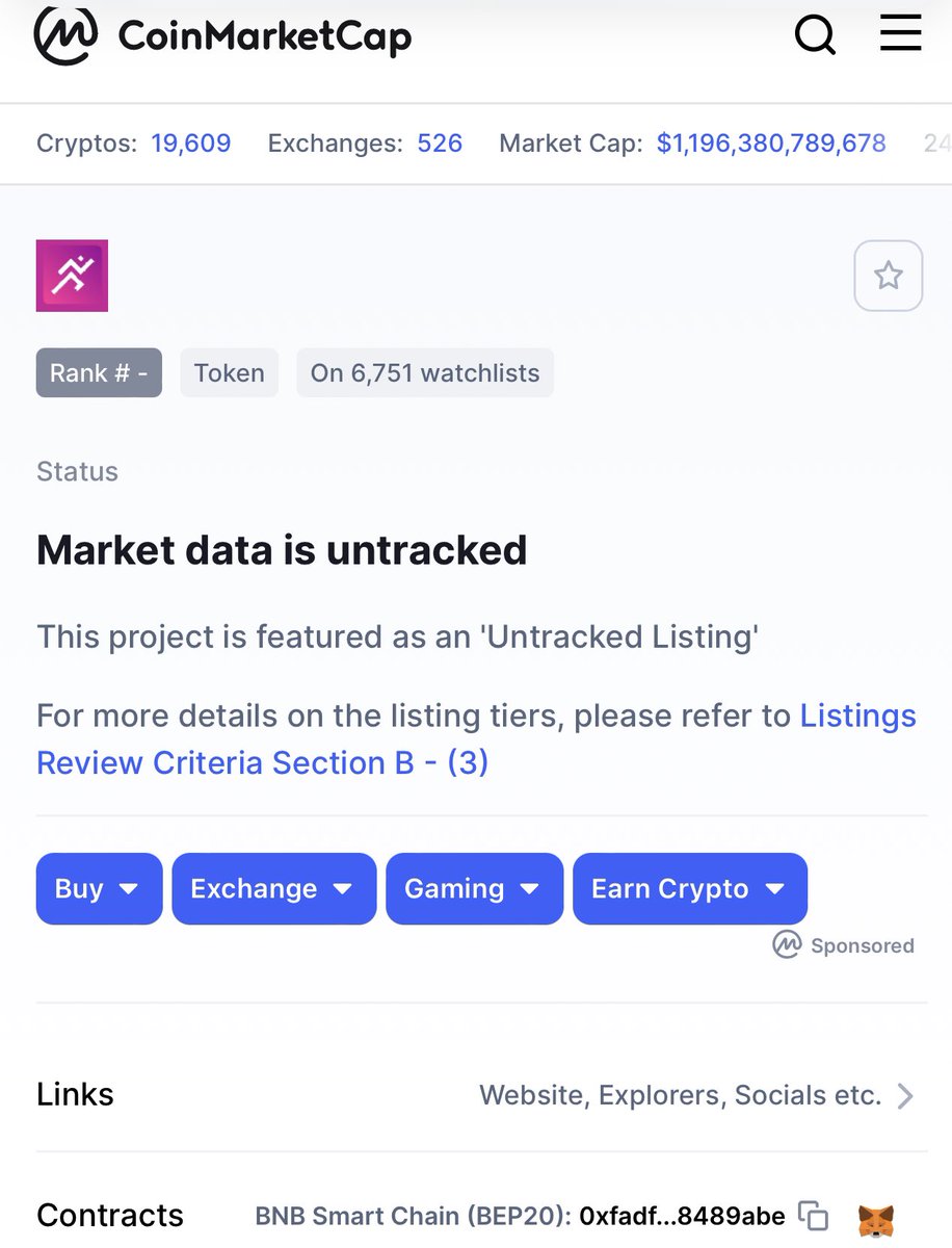 Congratulations Team!

We are achieved 6k + Watchlists on CoinMarketCap.com

  Don't forget to add MOVEAPY to your watchlist and vote:
coinmarketcap.com/currencies/mov…

📌 Official Move2EarnAPY  Contract Address: bscscan.com/token/0xfADFF6…

🚀 TO THE MOON SOON.