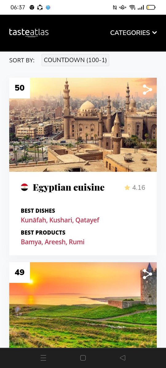 benzeoui_nada's tweet photo. #Welcome_to_Algeria 
 Classification of Arab and international kitchens for the year 2021 in the Taste Atlas Cooking website, and the Algerian cuisine ranked first in the Arab world. Yes, it is Algeria, the continent 🤩
https://t.co/9GRPZOn4Mv 
#Oran2022 #وهران_في_القلب #الجزائر https://t.co/LKK80fVa32