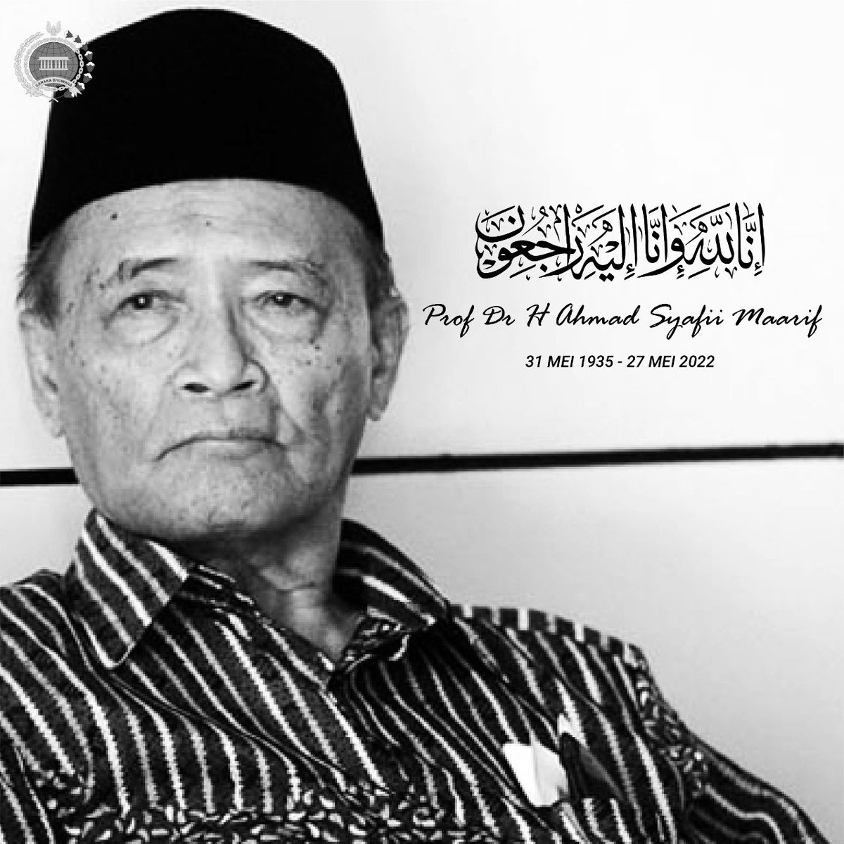 Kementerian Luar Negeri RI menyampaikan bela sungkawa mendalam atas wafatnya Prof Dr H Ahmad Syafii Maarif

Semoga Amal dan Ibadah beliau diterima dan digandakan nilainya oleh Allah S.WT