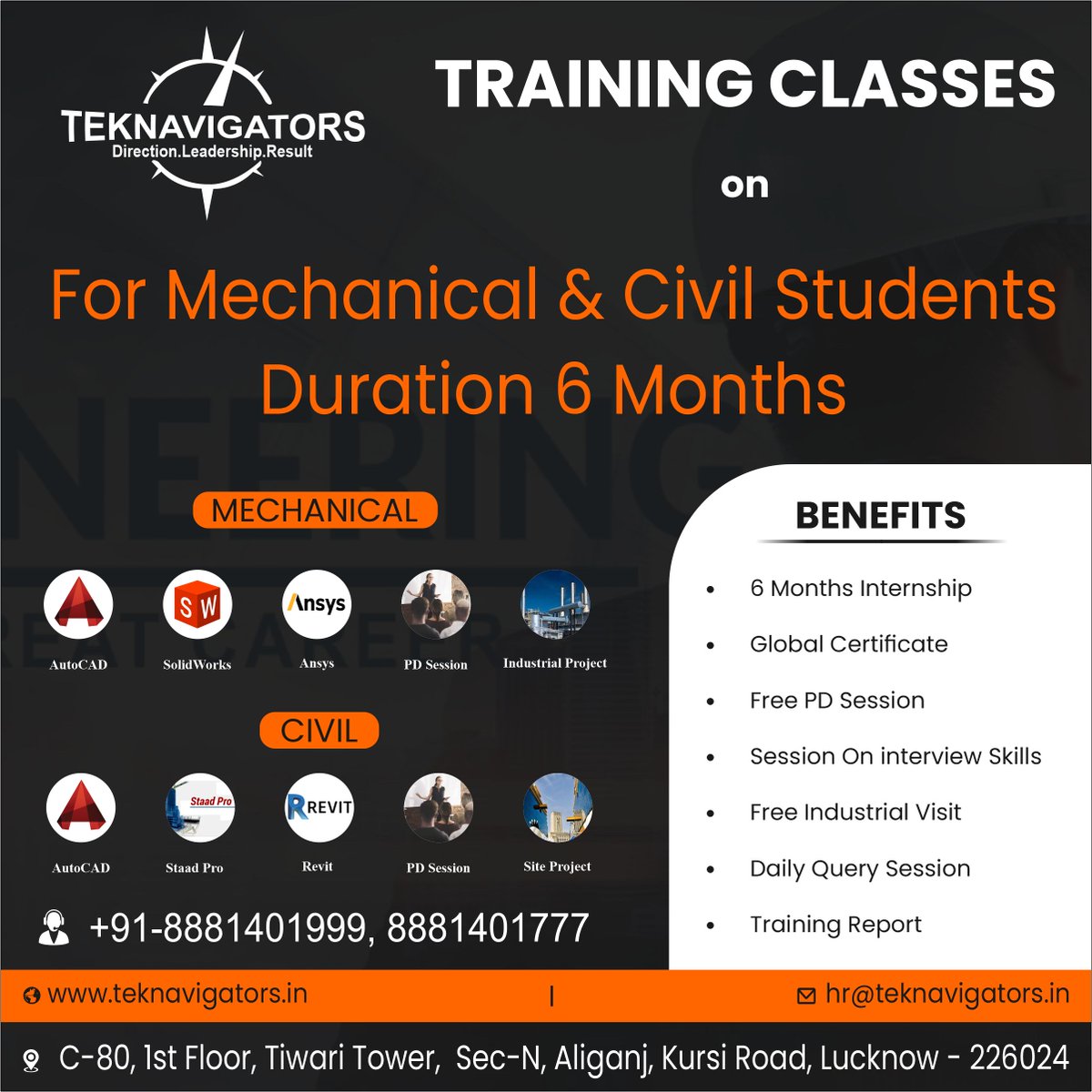 TeknavigatorsL's tweet image. #TekNavigatorsTrainingLucknow 
#Staadpro #staadprotraining
 #AutoCAD #AutoCAD_Drafting
#AutoCAD_2d_3d_Designing
#SolidWorks #SolidWorks_Modeling
#CATIA #CATIA_2d_3d_Designing
#ANSYS 
#SummerTrainingPrograms
#TechnicalTrainingPrograms 
#Placement_Preparation