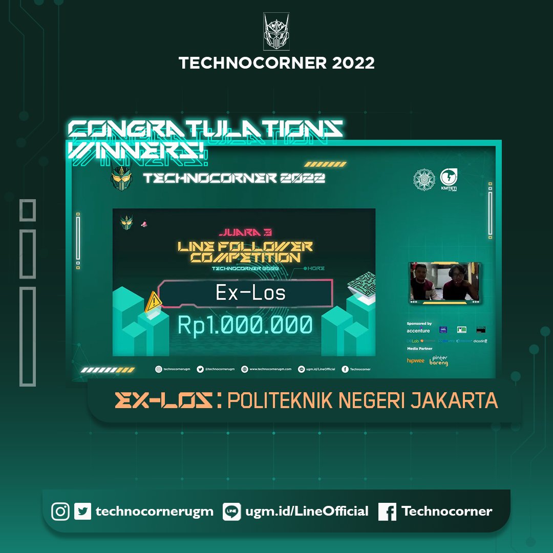 [Winner Line Follower Competition]

Kompetisi Line Follower sudah selesai dilaksanakan pada Minggu, 22 Mei 2022 kemarin. Adapun pemenang dari kompetisi ini yaitu :
🥇 Alpha 1
🥈 Alpha 3
🥉 Ex-Los

Selamat bagi para pemenang! Dan untuk yang belum berkesempatan, tetap semangat!