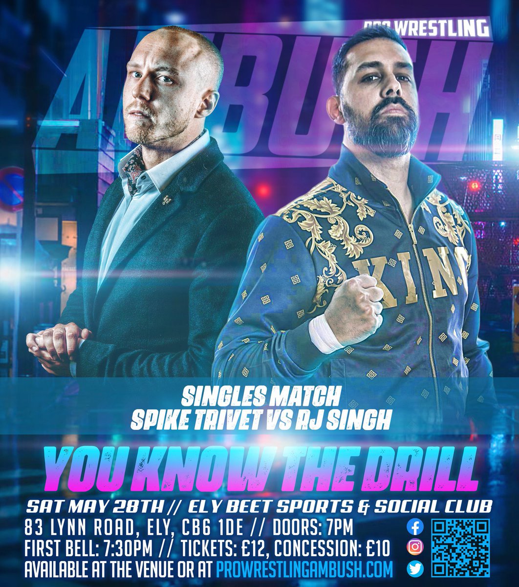 JoeScottMFC's tweet photo. Tomorrow @pro_ambush at Ely Beet Sports &amp; Social Club in Ely 

#SpikeTrivet v @RJSinghIsKing https://t.co/o4fuhGCi0i