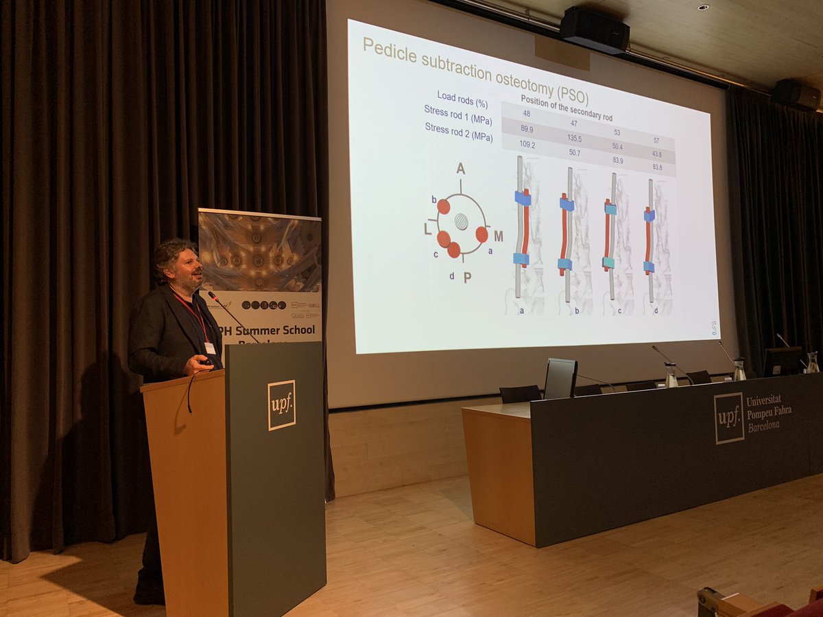 bcnvph's tweet image. Yesterday, Fabio Galbusera from @SchulthessNews delighted us with a fantastic overview of #FiniteElement modelling in #spine #orthopaedics, including a historical overview and current use for #surgery planning and #prognosis, and #implant assessment