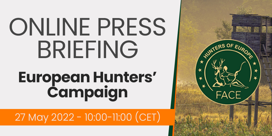 ⏰ Desde hoy: 10-11 CET - ONLINE

🚨 Preparanse para... 

📢 El lanzamiento de la "Campaña Europea de #Cazadores": ¡Pide un gran futuro para la #caza y la #conservación! 

⬇️📽Regístrese para asistir a la rueda de comunicados de prensa face.eu/2022/05/press-…

#NaranjaEsCaza