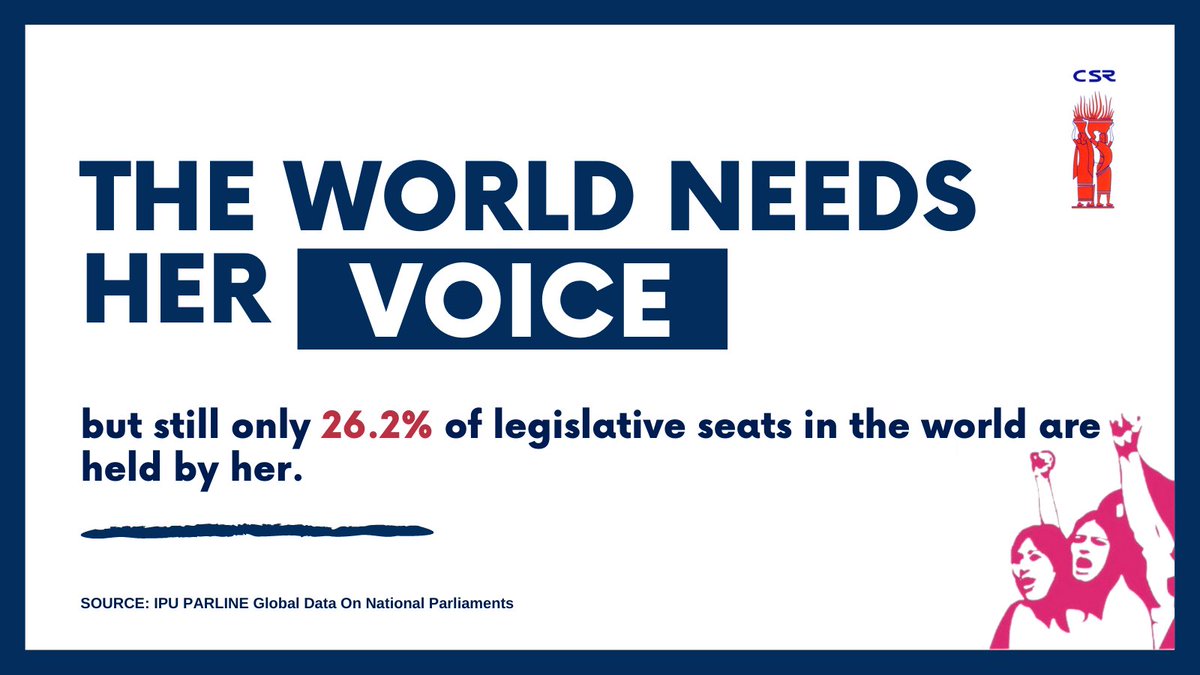 #Women's #leadership and #political participation are still limited to a specific number, despite their proven ability as agents of change and their right to participate equally in #democratic governance.

#CSR_India #WomenReservationBill #WomenInPolitics #Feminism <a href="/MinistryWCD/">Ministry of WCD</a>