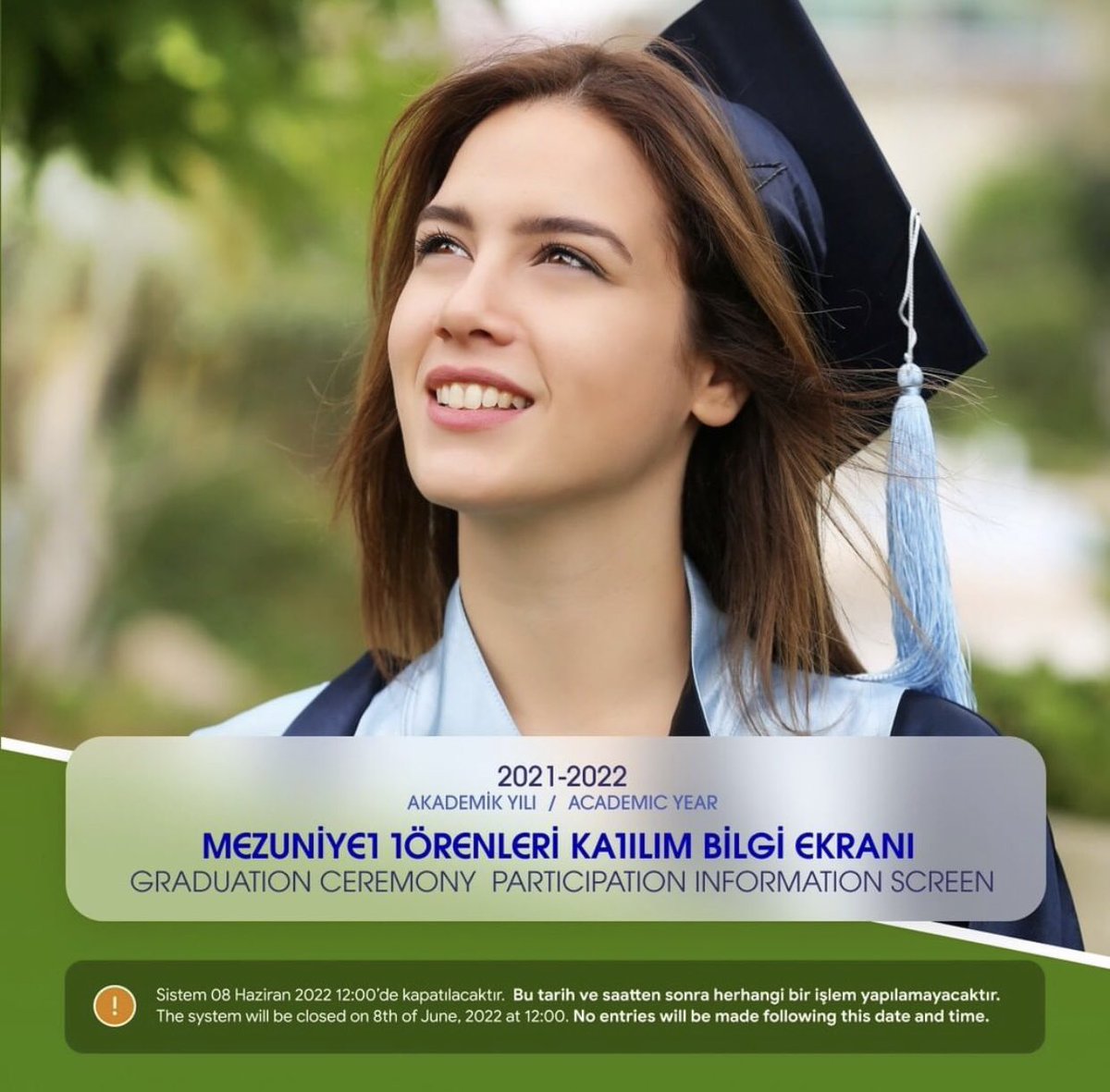 Mezuniyet Törenleri Katılım Bilgi Ekranı 🎓: dspg.yasar.edu.tr/mezuniyet/inde…