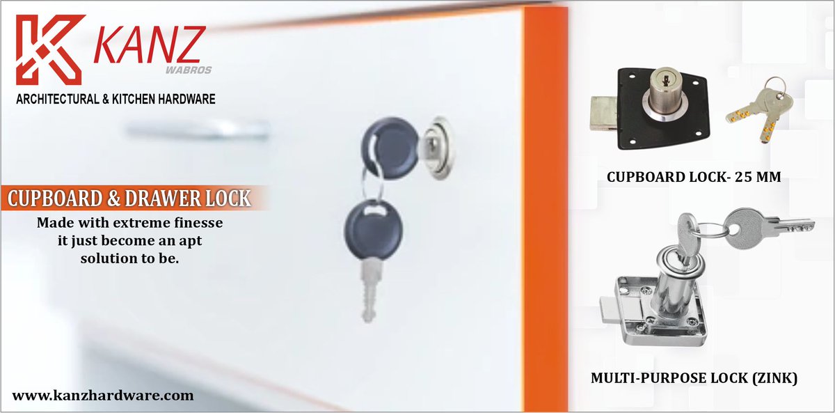 KanzWabros's tweet image. KANZ offers Multipurpose Furniture Lock for Drawers and Cupboards.

#cupboardlock #drawerlock #multipurposelock #tabledrawerlock