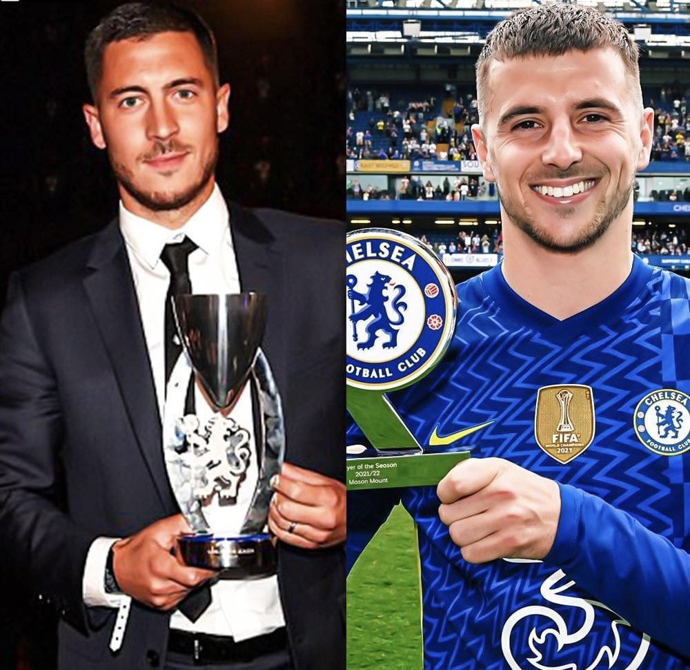 FrankKhalidUK's tweet photo. Mason Mount is the first Chelsea player since Eden Hazard to win back-to-back Player of the Season awards. At such a young age he is going to get even better. https://t.co/bXXT9cA1Gn