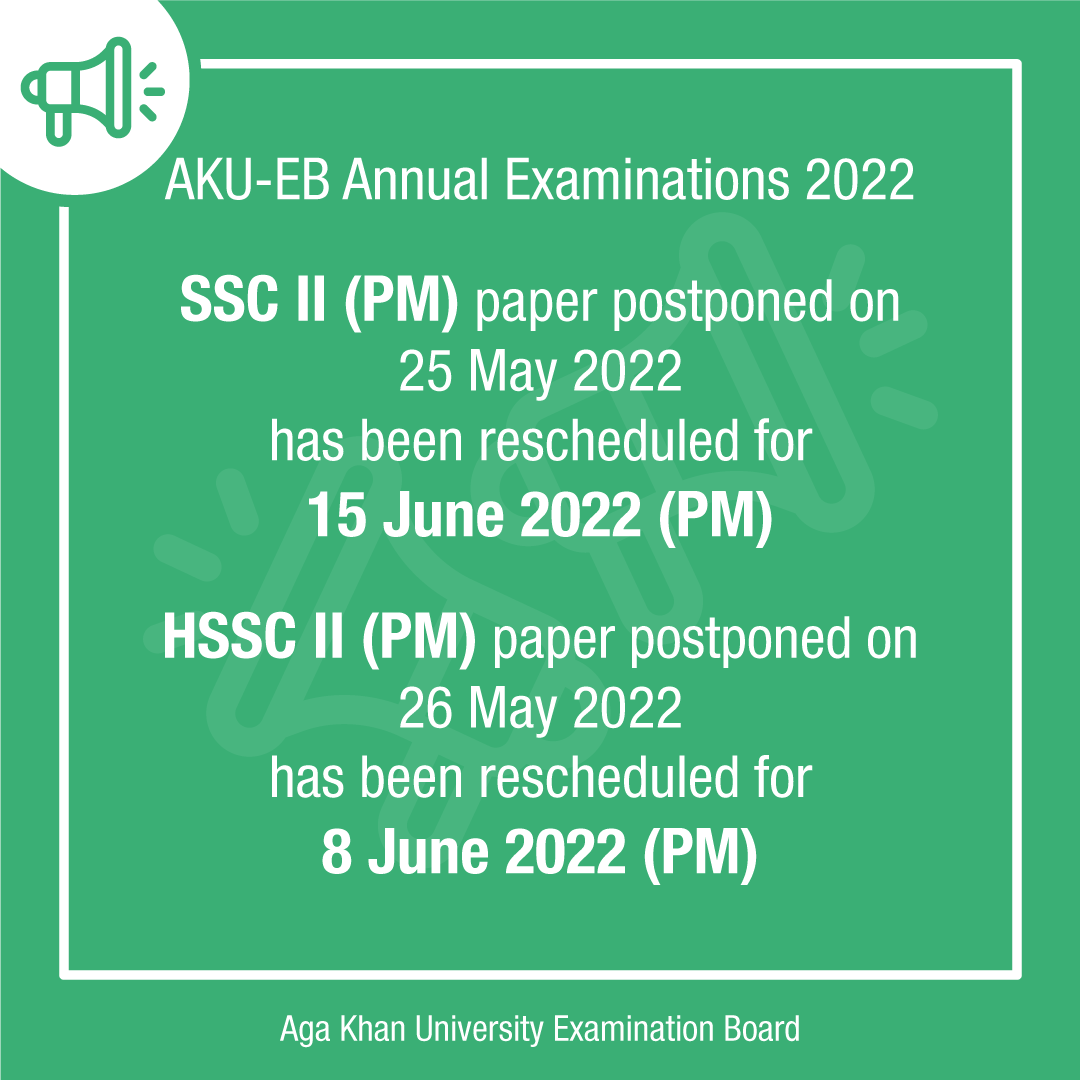 AKUEBOfficial's tweet photo. The revised dates for the two postponed #AKUEB annual examinations 2022 have been rescheduled.
Click here to view the updated timetable https://t.co/vLpJmGyreQ
#AKU #AKUBoard #AnnualExams2022 #Karachi #BoardExams https://t.co/MPDllvd9DJ