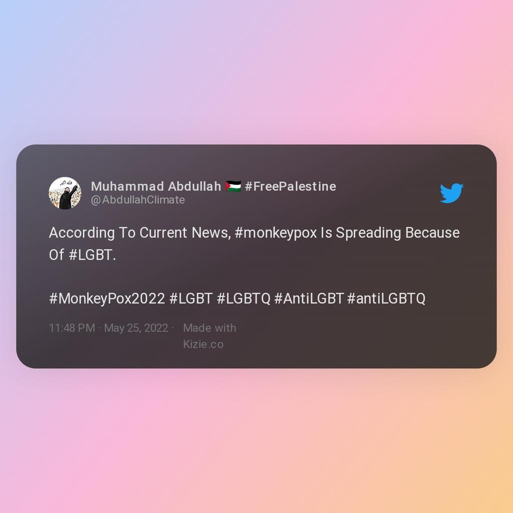 AbdullahClimate's tweet photo. #monkeypox #MonkeyPox2022 #monkeypoxvirus #monkeypoxoutbreak #AntiLGBTQ #lgbtq #lgbtqcommunity https://t.co/ZiF6YmvXRN